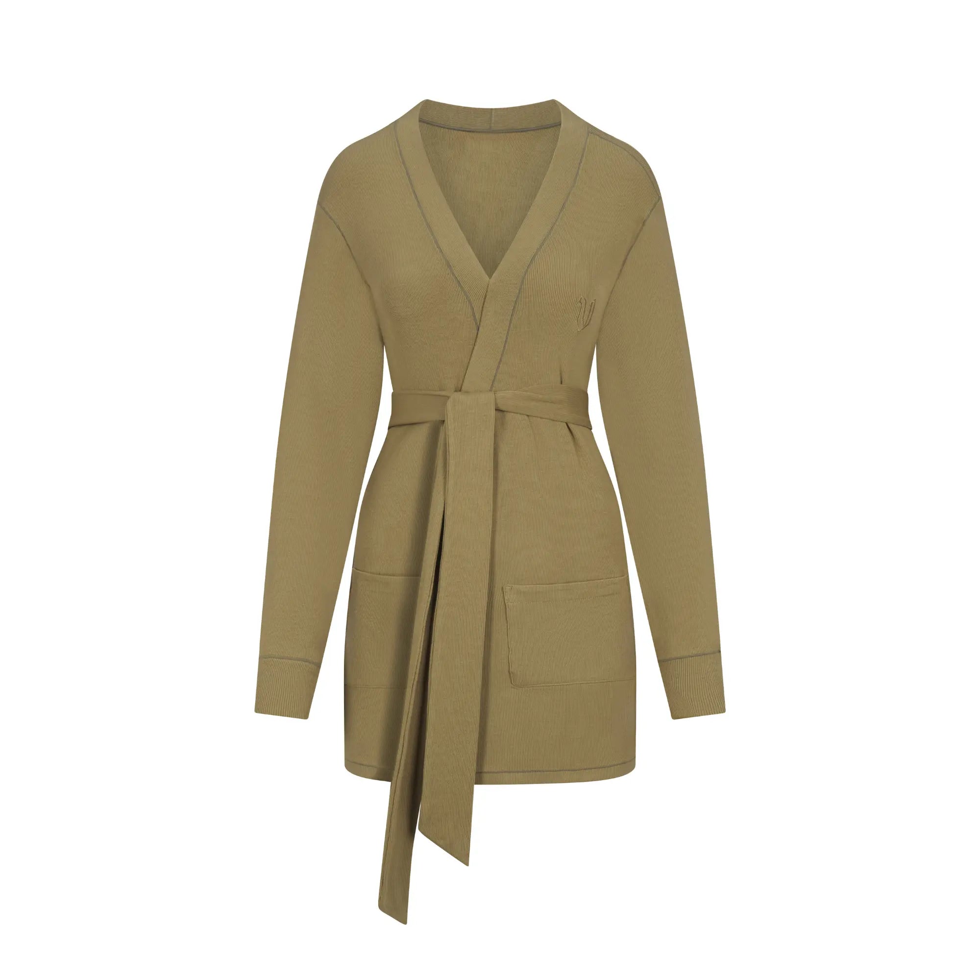 Rib Lounge Robe - Moss SAINT VENUST