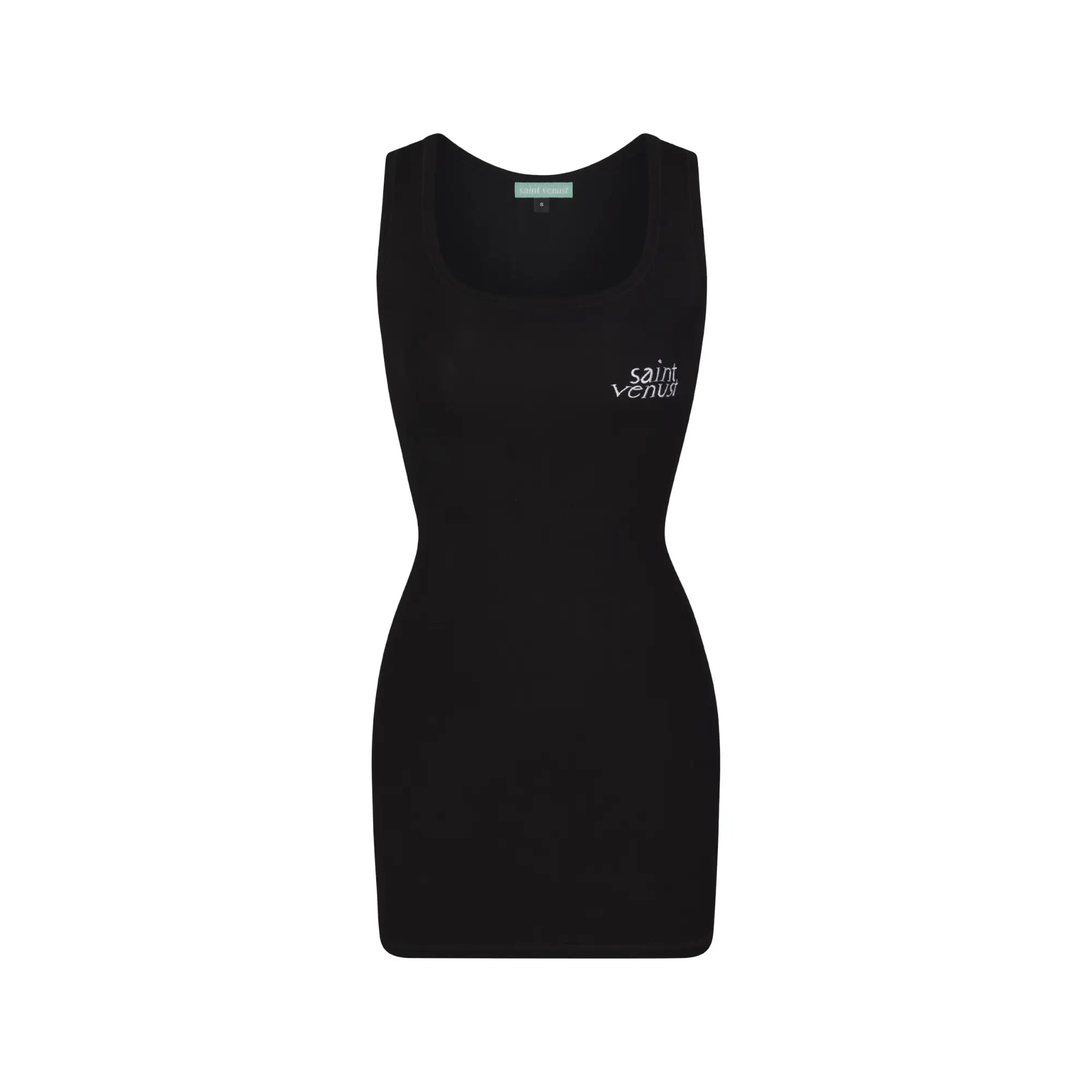 Rib Logo Mini Dress - Noir SAINT VENUST