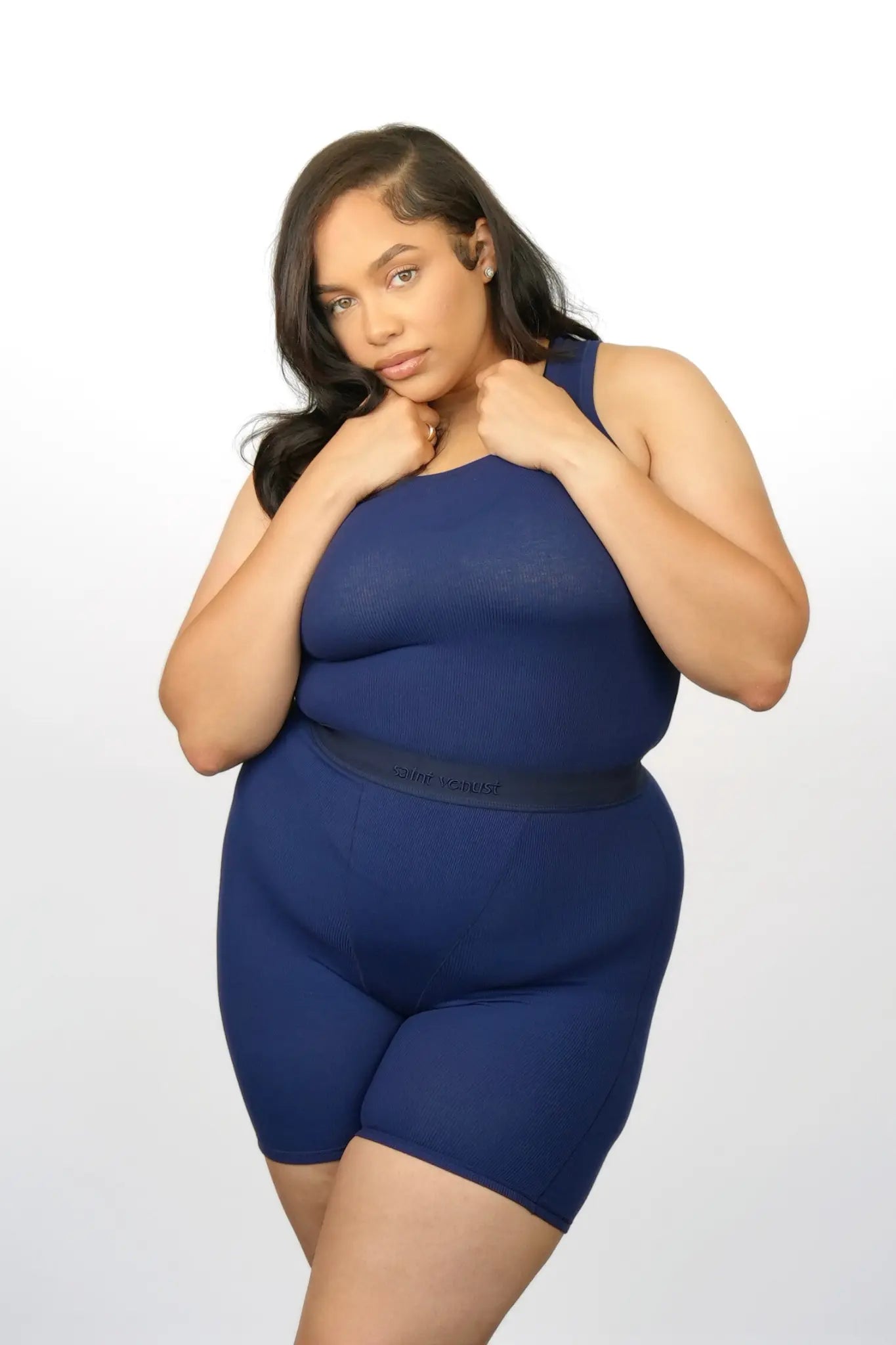 Rib Lounge Tank - Navy SAINT VENUST