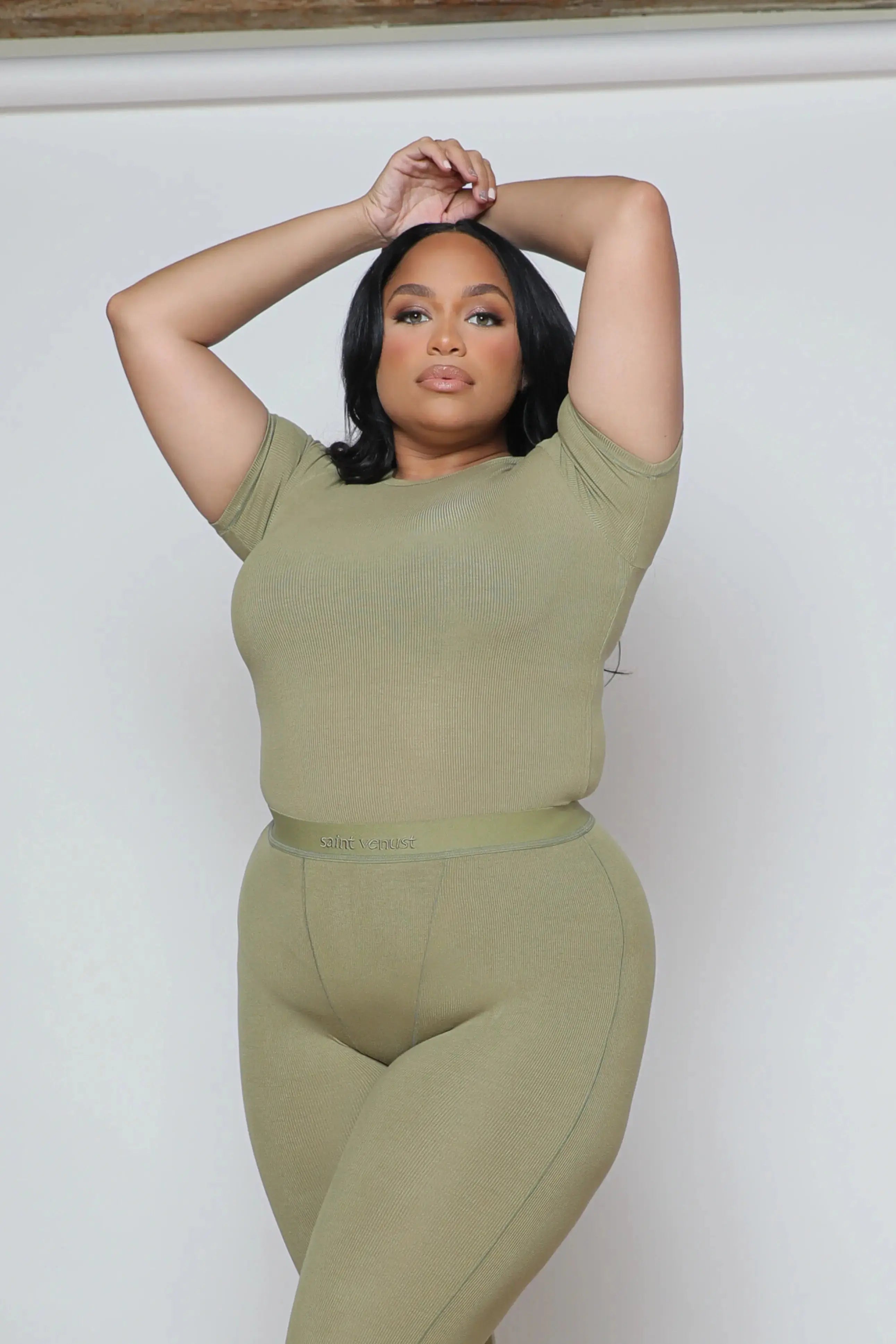 Rib Lounge Short Sleeve - Moss SAINT VENUST