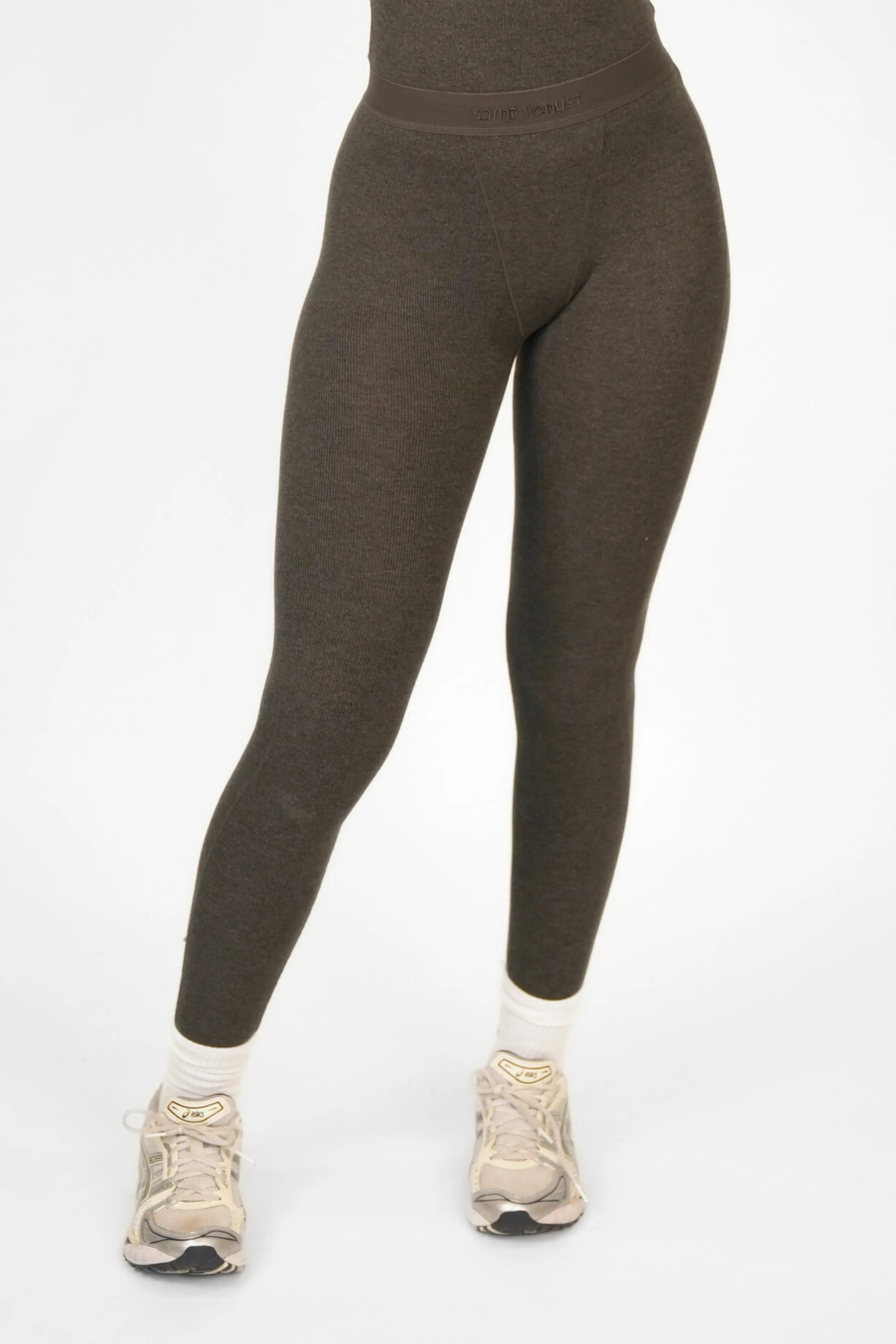 Rib Lounge Leggings - Charcoal SAINT VENUST