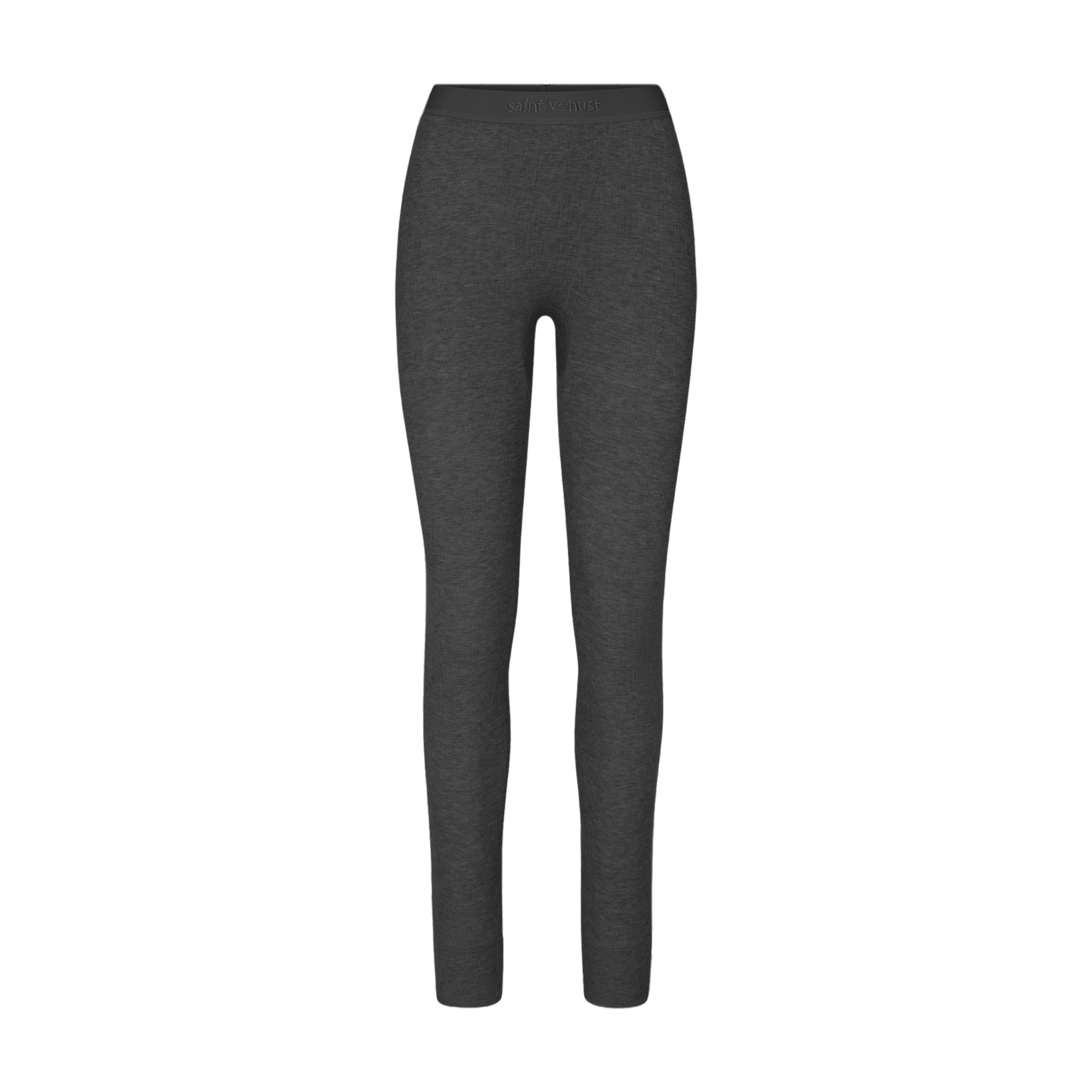 Rib Lounge Leggings - Charcoal