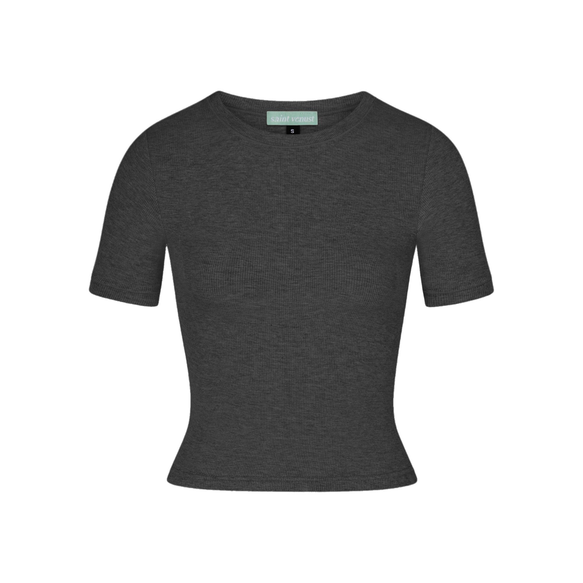 Rib Lounge Short Sleeve - Charcoal