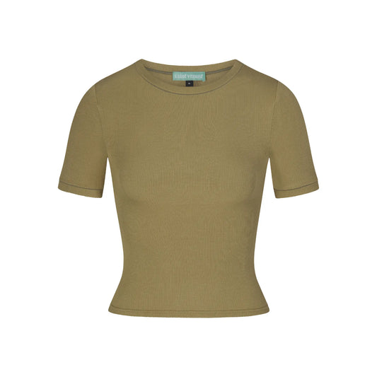 Rib Lounge Short Sleeve - Moss SAINT VENUST